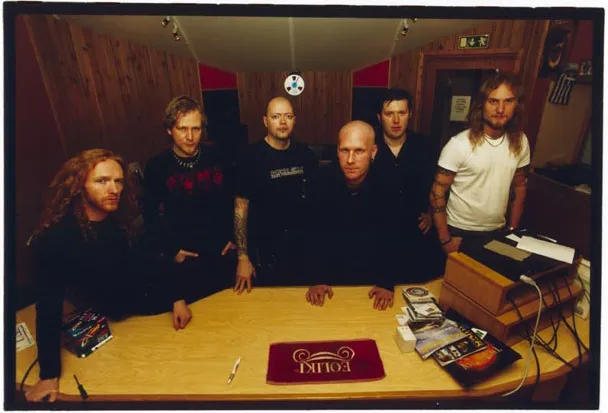 A band picture with Dark Tranquillity from the Character era 2005-2006.