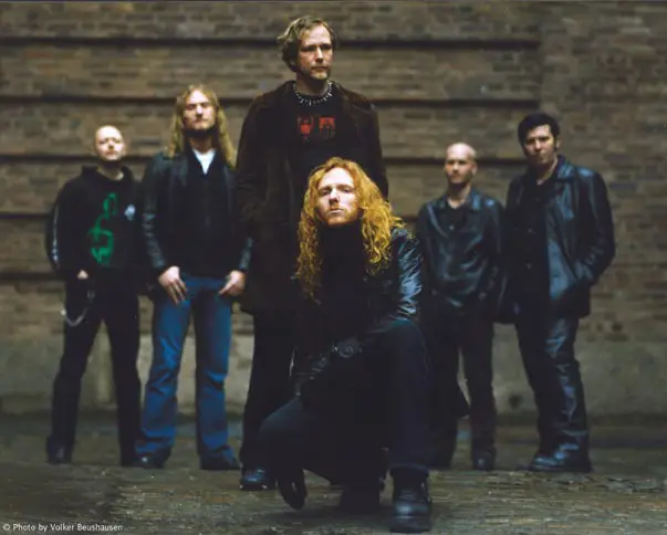 A band picture with Dark Tranquillity from the Character era 2005-2006.