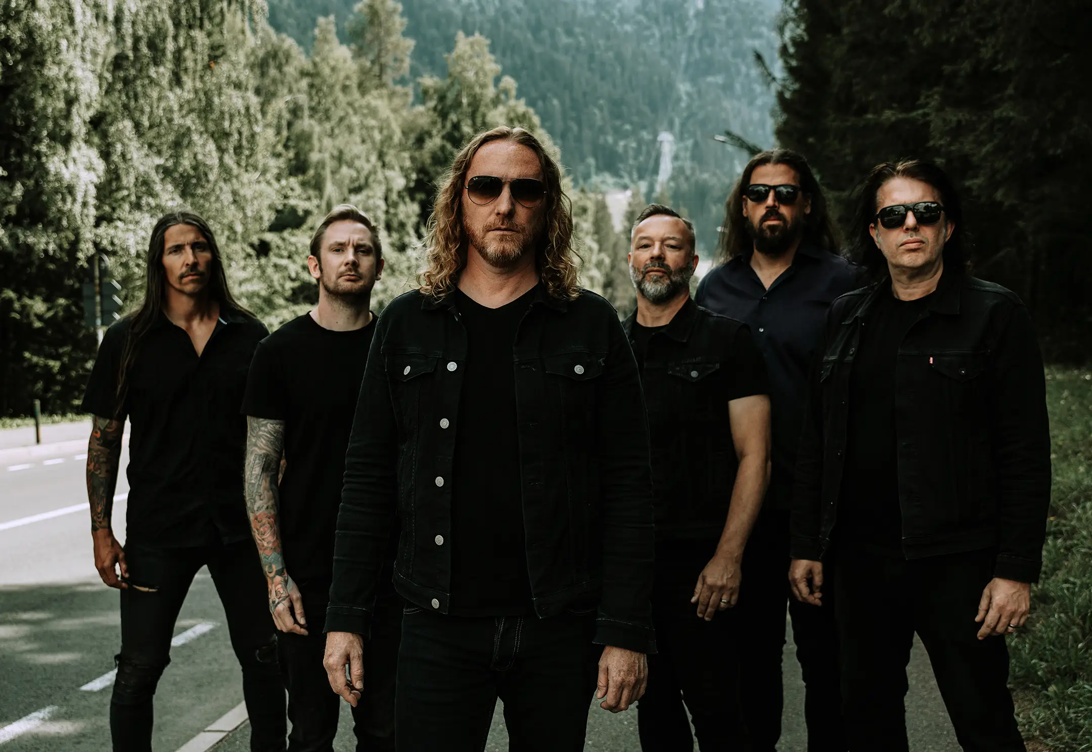 A band picture with Dark Tranquillity from the Endtimes Signals era 2024. Photo: Linda Florin.