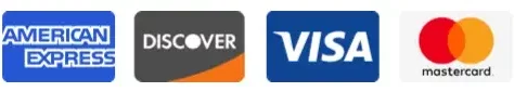 payment option icons - american express, discover, visa and mastercard