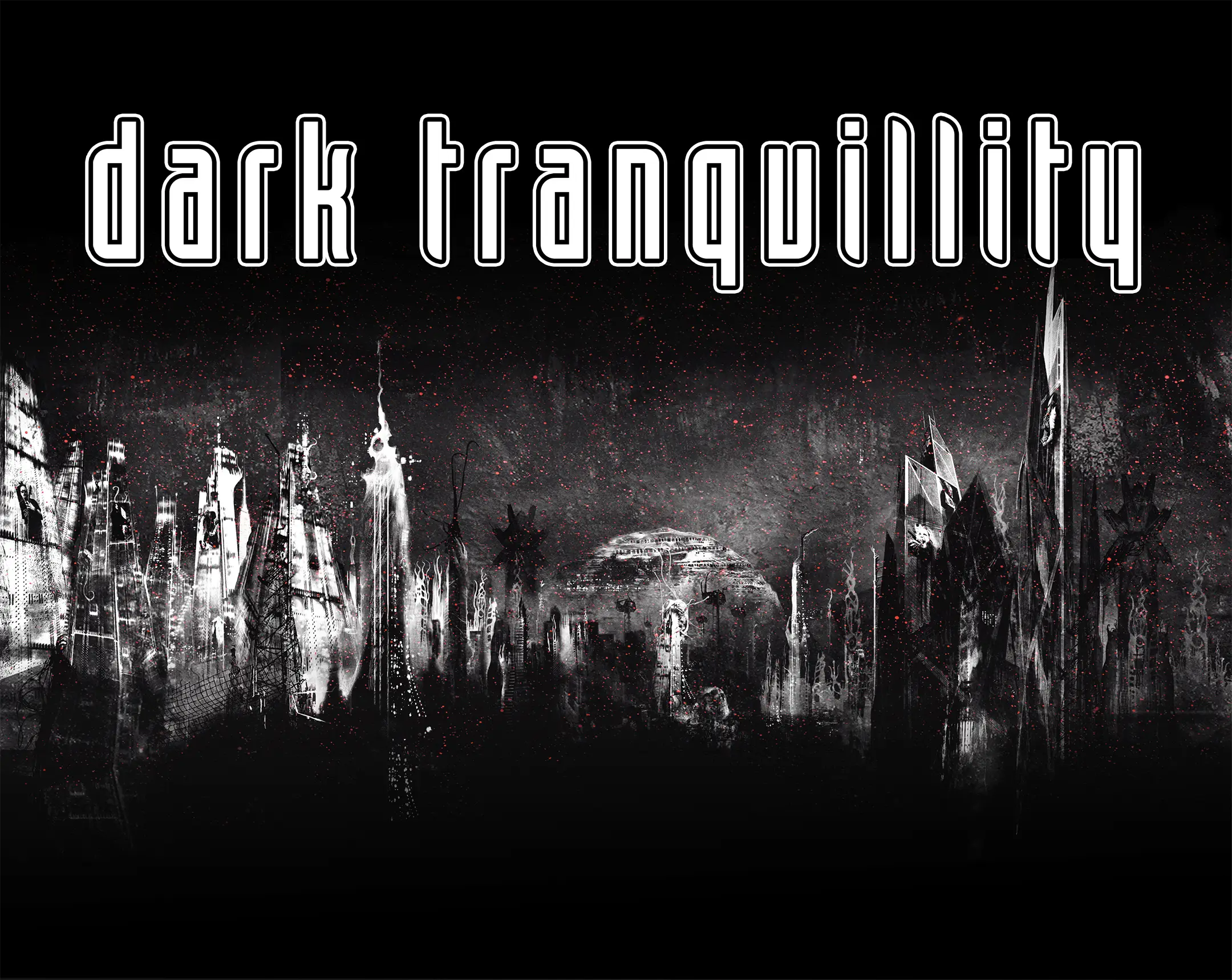 The backdrop of the Dark Tranquillity Character world tour 2005-2006.
